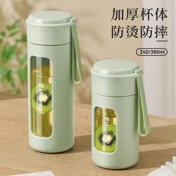 Glass Water Cup for Girls, Good-Looking, Portable, Drop-Resistant, High Temperature Resistant, 2025 New Model, Simple Office and Home Tea Cup
