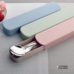 Stainless Steel Chopsticks, Spoon Set, Fork, Single-Person Portable Cutlery Box, Three-Piece Set, Student Storage Box