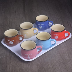 Ceramic Tea Cup for Home Use, Milk Tea Cup, Portable Cup, Breakfast Ceramic Cup Set, Coffee Cup, Tea Tasting Cup with Bar