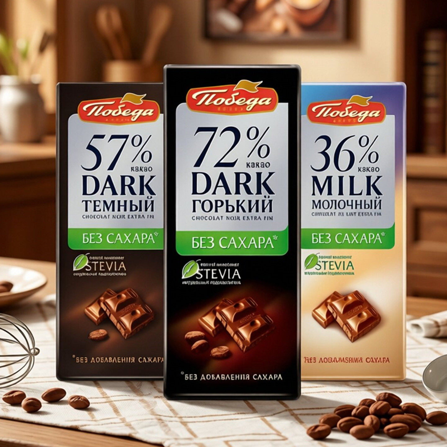 Российский импортный темный шоколад Choco Victory без сахарозы 72% 57% 36% какао 100г в упаковке