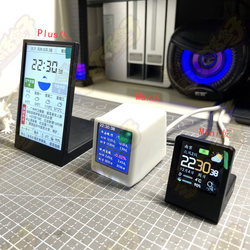Smart Iot Desktop Information Screen with Stock and Currency Price Display, Weather Forecast, Temperature and Humidity, Simple Clock
