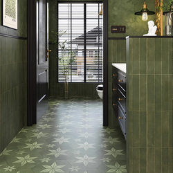 French Retro Tiles, Green Tiles, Hexagonal Tiles, Kitchen and Bathroom Wall Tiles, Balcony, Restaurant, Bathroom Non-Slip Floor Tiles