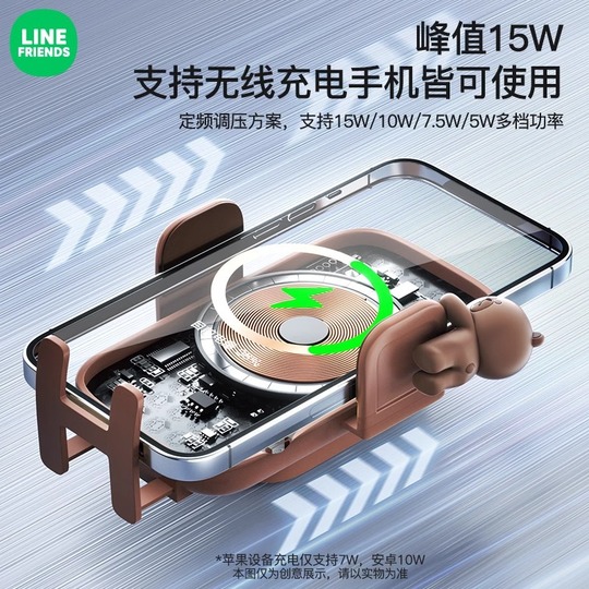 Supporto Telefono Auto Wireless Con Caricabatterie Qi 10W - Base A Presa D'Aria, Ricarica Automatica