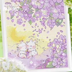 Ten Grid Cross Stitch Dmc Embroidery Thread Kit 2023 June Original Design Peach Rabbit Rabbit Series Purple Belongs To You