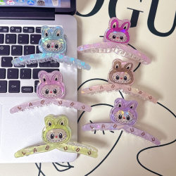 Cute New Mermaid Jilabub Large Cartoon Hair Clip for Girls, Children's Back-Of-Head Shark Clip, Rabbit