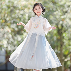 New Hanfu for Girls, Summer Style, Super Fairy-Like Ming Dynasty Costume, Improved Ancient Style, Separate Skirt for Little Girls, Chinese Style Tang Suit