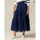 2025 spring and summer new linen white skirt for women with heavy industry embroidered zipper waist mid-length sweet fairy-like versatile