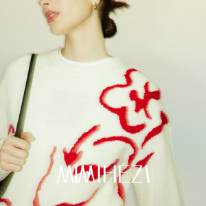 
MMHZ Tenglong Huayun cashmere wool round neck pullover long sleeve loose sweater for women