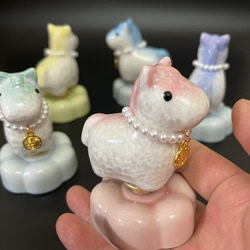 Jingdezhen Crystal Glaze Rotating Fortune Pendant Cute Desktop Creative Ornament Birthday Healing Gift