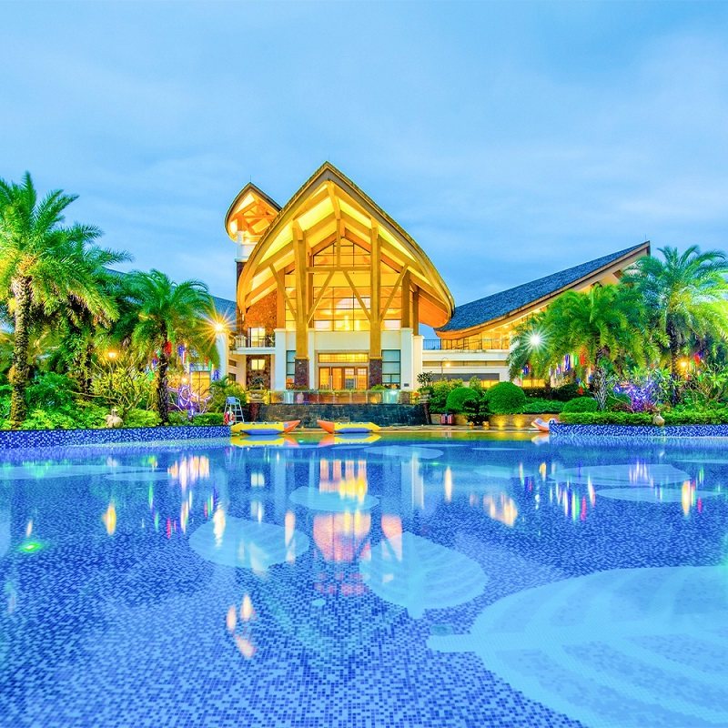 【温泉季】清远英德宝墩湖湖山度假酒店别墅温泉亲水泳道近宝晶宫