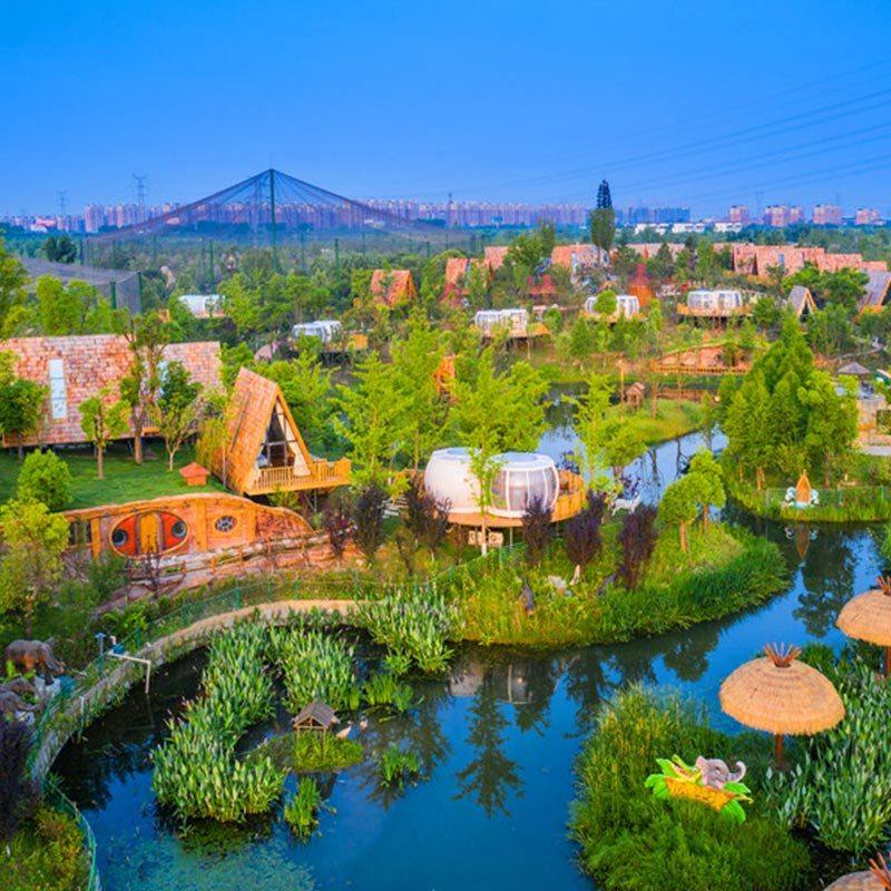 【动物园内树屋】南通森迪部落酒店1晚+2大1小不限次动物园+冰雪海洋乐园门票+早餐