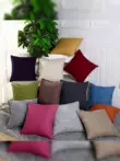 gối đầu Beichen vải dày lanh đệm gối màu lớn hỗ trợ thắt lưng sofa giường phòng khách bàn ăn đệm ghế có lõi gối Gối