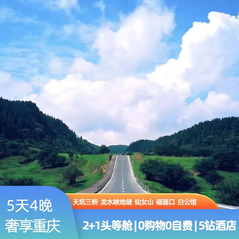 重庆武隆5天4晚跟团游武隆天生三桥龙水峡地缝仙女山乌江画廊游船 - 定制游预订