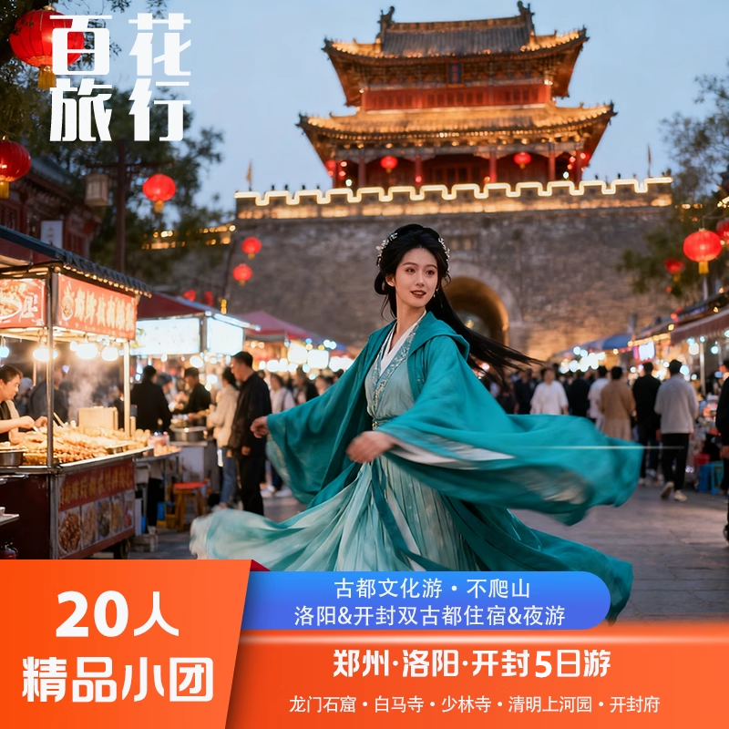 『20人精品团』洛阳龙门石窟+少林寺+清明上河园+开封府5天4晚 - 定制游预订