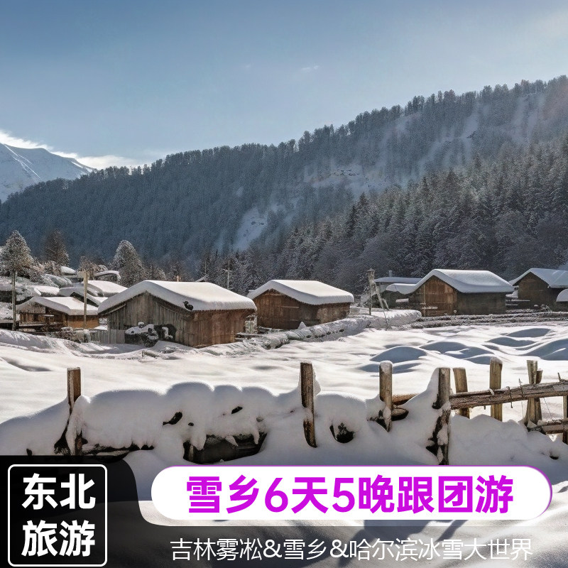 雪乡哈尔滨冰雪大世界长白山天池朝鲜古村落稻米驿站6天5晚跟团游 - 定制游预订