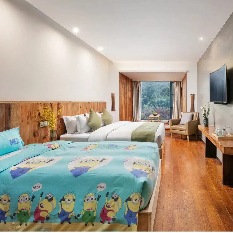 【家庭游】莫干山隐花坞·温泉度假民宿3天2晚含早餐+住家庭房+莫干山门票+温汤泡池