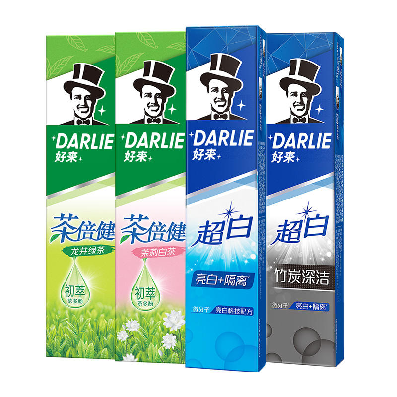 DARLIE好来(原黑人)  牙膏超白茶家庭装 190g*4支，39.9元（卷后52.9元，反13猫超卡） 