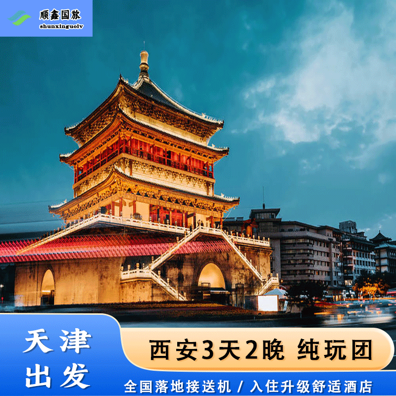 【包含往返机票】天津去西安旅游 3天2晚跟团游兵马俑三日游 - 定制游预订