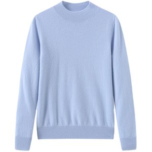 Spring bamboo autumn and winter new cashmere sweater female half -high neck pure cashmere knitting wild bottom shirt sweater women's clothing
