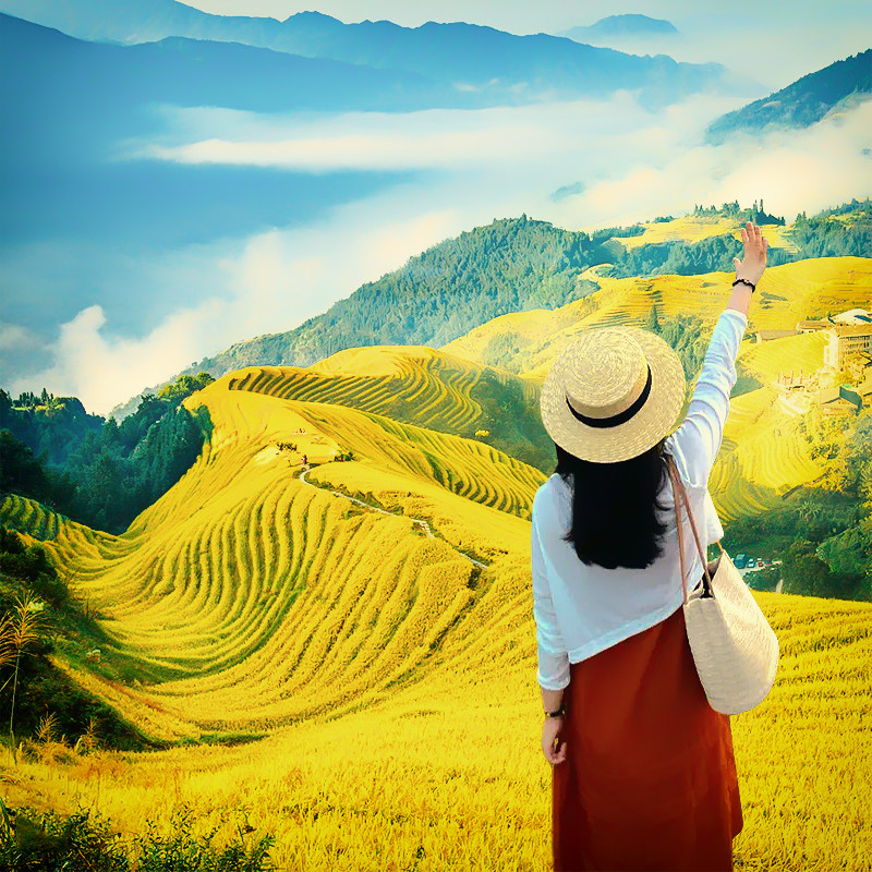 龙脊梯田2天1晚私家团纯玩桂林阳朔旅游金坑大寨平安寨二日游