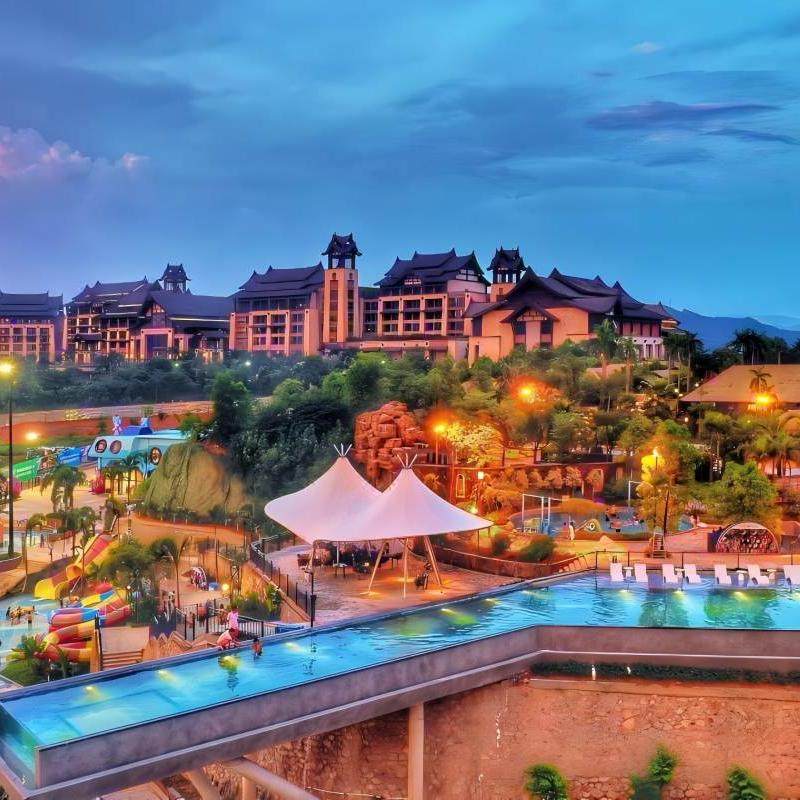 清远熹乐谷温泉度假酒店2天1晚+双人早餐/晚餐+双人温泉+儿童乐园+共术空间+电影票