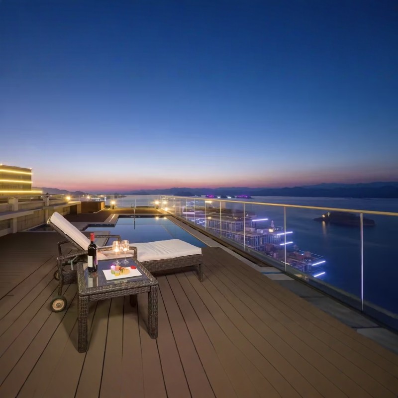 【乐享】千岛湖绿城度假酒店 1号楼湖景标准双床/高层湖景大床房 1间4晚连住