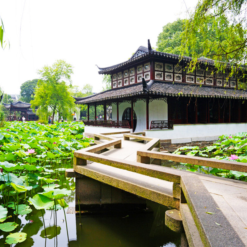 苏州拙政园狮子林虎丘周庄2天1晚跟团游旅游纯玩七里山塘街