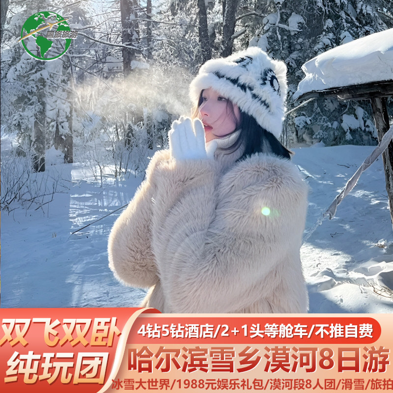 【全国出发】哈尔滨雪乡漠河北极村旅游4钻5钻酒店真纯玩2+1车9天 - 定制游预订
