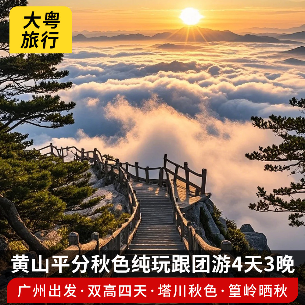 【广州出发】天下第一奇山安徽黄山纯玩跟团双高四日休闲游 - 定制游预订