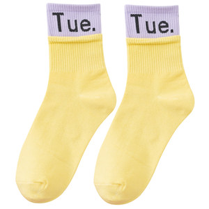 Socks Mid -Big Tube Autumn and Winter Student Candy -colored Short Stockings Cotton Cotton Week Smooth Sports Boat socks Spring Tide