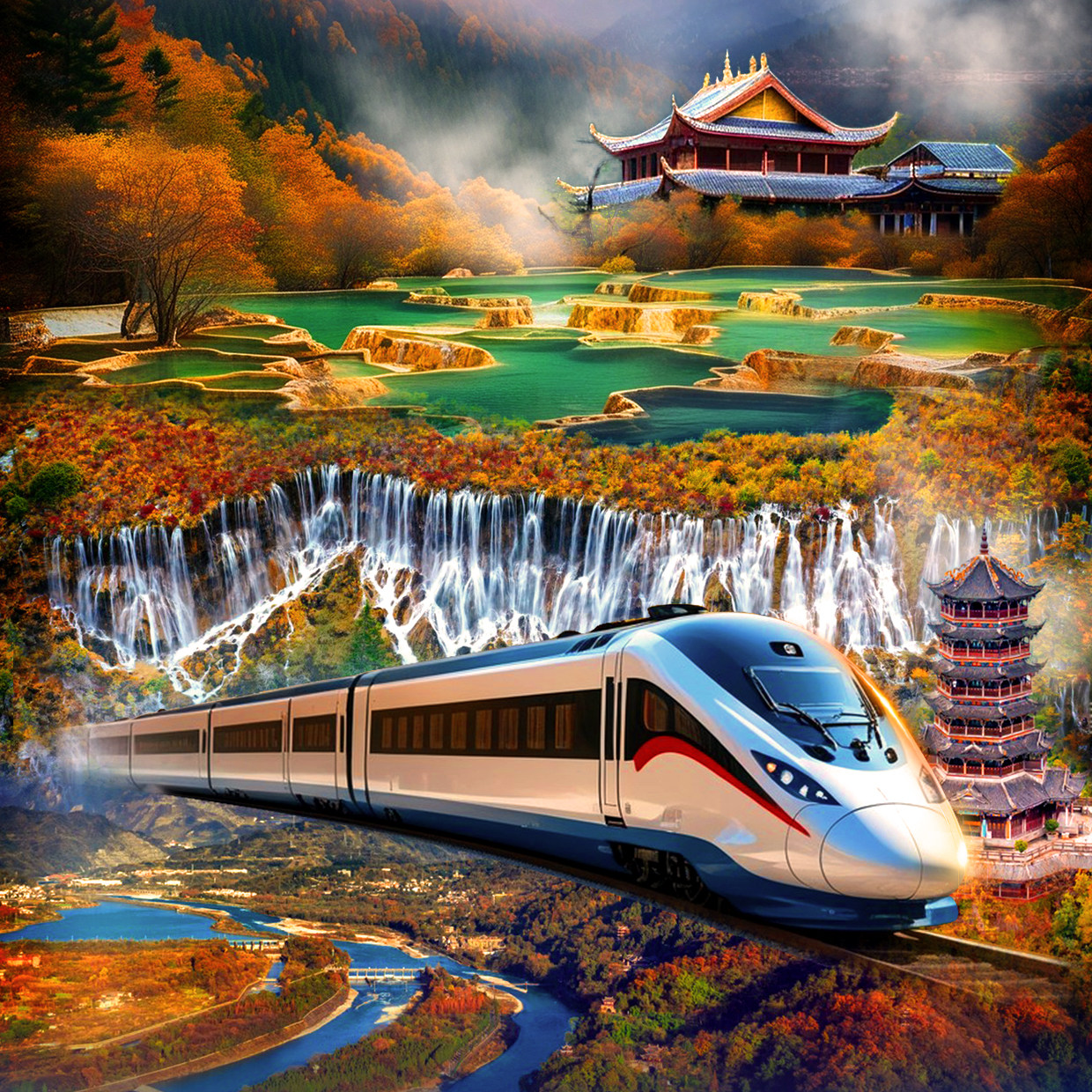 动车高铁往返九寨沟纯玩一日游成都出发到九寨沟旅游1日游跟团游 - 定制游预订