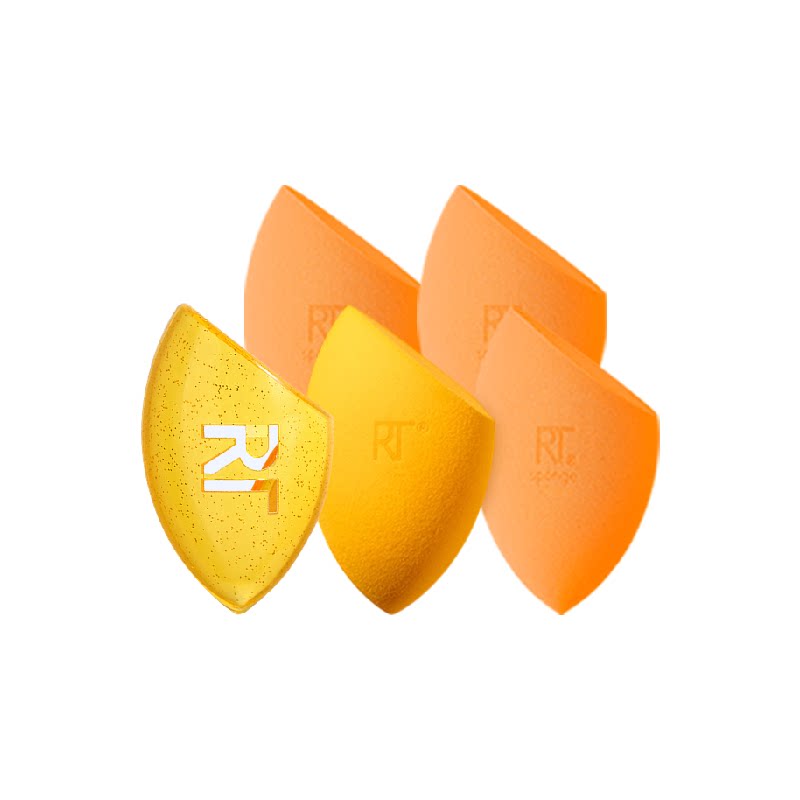 RealTechniques 4 яйца Little Orange Beauty + 1 яичная скорлупа Twilight для влажного и сухого нанесения
