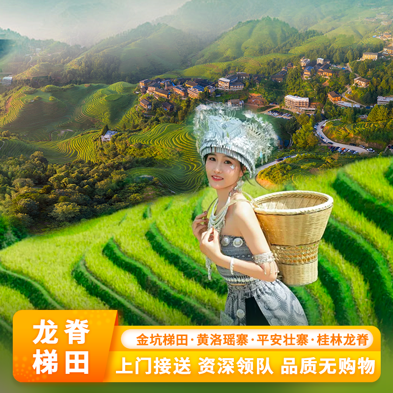 【桂林龙脊梯田】包车纯玩小团1日游金坑梯田+黄洛瑶寨+平安梯田 - 定制游预订