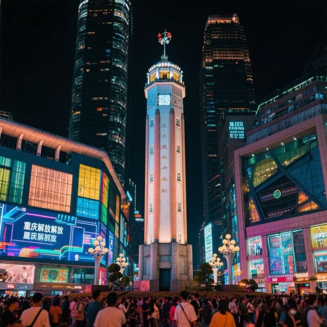 重庆+成都5天4晚解放碑洪崖洞和春熙路希尔顿+重庆至成都高铁二等座 +解放碑步行街