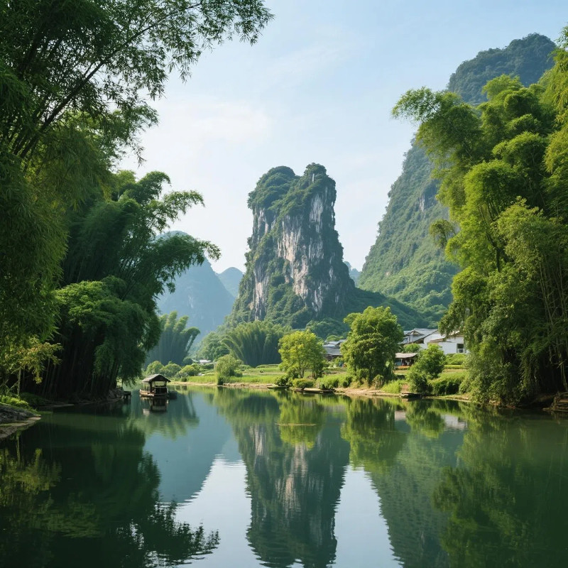 桂林五钻漓江俏CIAO酒店3天2晚含双早+住桥畔观景房+两江四湖夜游豪华船票+象鼻山景区