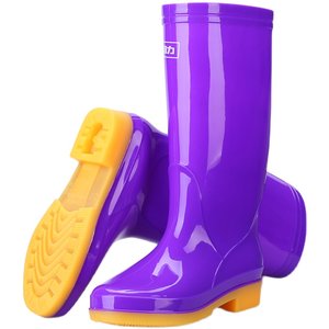 Returning rain boots Women's mid -tube high -psorcosus and rain boots fashion waterproof shoes adult water boots warm water shoe rubber shoes
