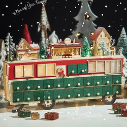 Christmas gift gift blind box cabinet children's train toy desktop ornaments Christmas countdown calendar gift box