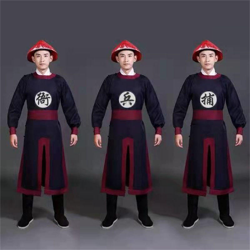 清朝官兵服装儿童古装成人衙役衣服清代衙门狱卒捕快侍卫官差演出-淘宝网
