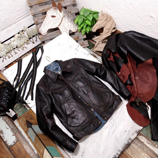 Curphey Leather Jacket - Japanese Retro Horsehide Coat