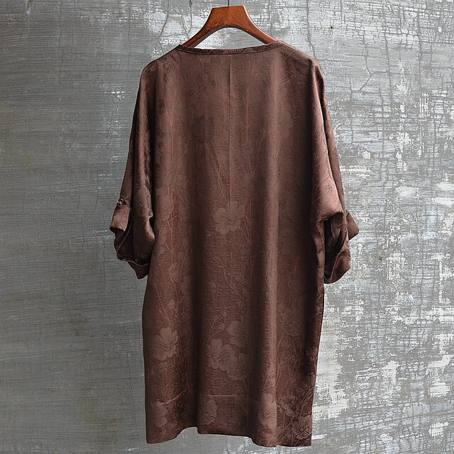 Fashionable Slimming Dress Simple Jacquard Printed Wide Lapel Thin Skirt European And American Cross-Border Fan Design
