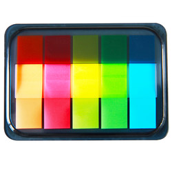 Deli 9060 Colorful Fluorescent Label Stickers, Indicator Stickers, Sticky Notes, Note Paper, Fluorescent Film, 5-Color Stickers