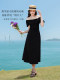 
LAGOGO black waist-pinching dress for women Lagugu Valley 2025 summer new elegant Hepburn style skirt