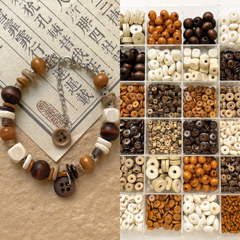 Solid wood round beads square beads loose beads solid wood jewelry accessories
