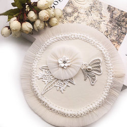 Light Beige Handmade Round Butterfly Flower Stickers Curtain Head Decorative Cloth Stickers Curtain Accessories Accessories Embellishment Jewelry