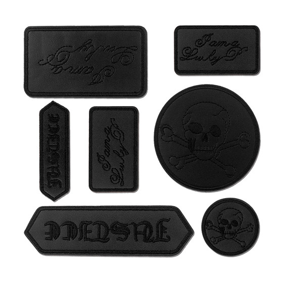 
Self-adhesive non-iron large black leather leather jacket patch patch down jacket leather pants hole repair patch flower repair patch