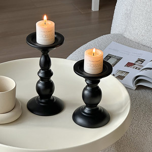 Retro Black Roman Candle Candle and Railway Arts Candle Candle Fragrant French Home French Table Atmosphere Sensory Decoration
