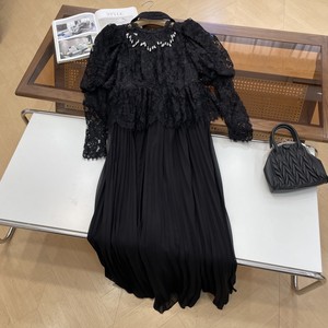 
Dress round neck niche fashion 2025 high waist casual straight similar splicing long skirt for women K#18