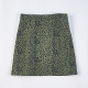 1123 Korean version casual high waist skirt 76808 spring and autumn zipper retro hot girl leopard print hip medium short skirt
