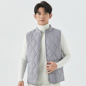 
Autumn and winter down cotton vest men's cotton jacket inner liner warm vest light stand collar casual pony jacket zipper