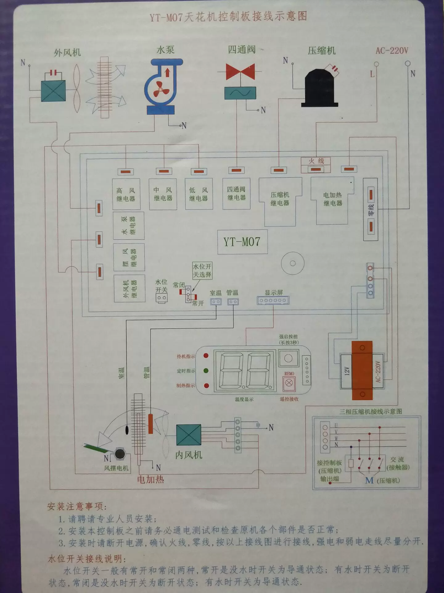 yt--m07天花机 吸顶机专用亿瑞特空调电脑主板改装板通用板万能板